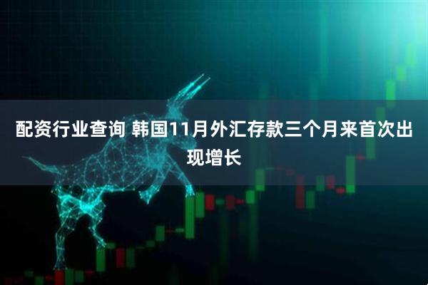 配资行业查询 韩国11月外汇存款三个月来首次出现增长